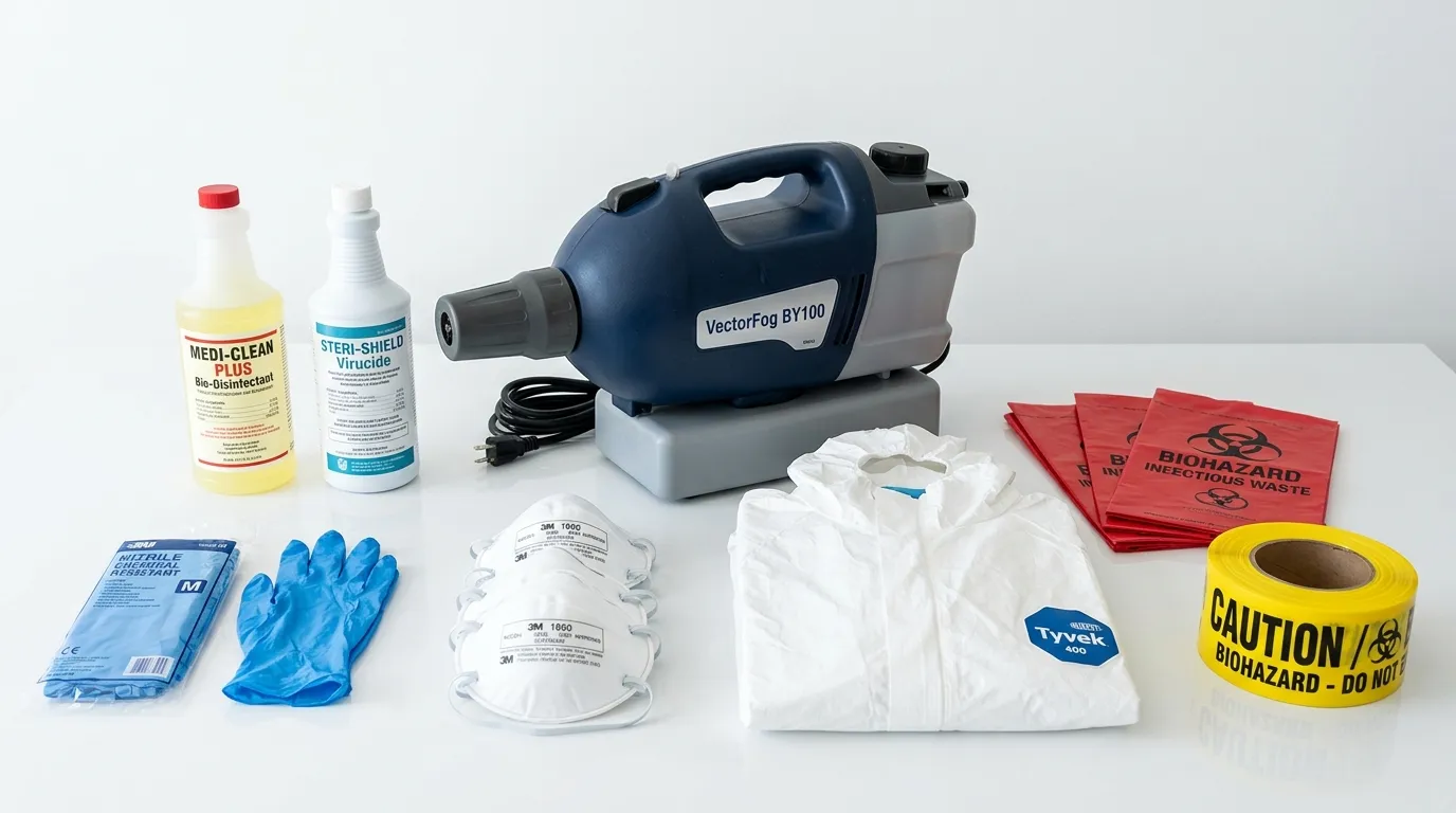 Professional biohazard remediation crew working in McKinney